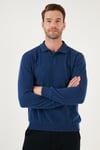 Buratti Pamuk Karışımlı Regular Fit Erkek Polo Yaka Kazak 456223 SAKS