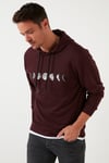 Buratti Pamuklu Baskılı Kapüşonlu Slim Fit Erkek Sweat 5905238 VİŞNE