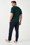 Buratti Pamuklu Beli Lastikli Regular Fit Kısa Kollu Erkek Pijama Takımı 6572009 YEŞİL