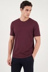 Buratti Pamuklu Bisiklet Yaka Basic Erkek T Shirt 59020001 VİŞNE