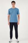 Buratti Pamuklu Bisiklet Yaka Basic Erkek T Shirt 59020001 MAVİ