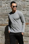 Buratti Pamuklu Bisiklet Yaka Normal Kalıp Basic Erkek Sweat 5905073 AÇIK HAKİ