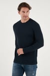Buratti Pamuklu Bisiklet Yaka Normal Kalıp Basic Erkek Sweat 5905073 LACİVERT
