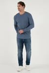 Buratti Pamuklu Bisiklet Yaka Normal Kalıp Basic 2'li Paket Erkek Sweat 5905073S2 KOYU GRİ-SİYAH