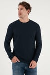 Buratti Pamuklu Bisiklet Yaka Normal Kalıp Basic Erkek Sweat 5905073 LACİVERT