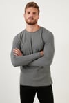 Buratti Pamuklu Bisiklet Yaka Normal Kalıp Basic Erkek Sweat 5905073 AÇIK HAKİ