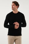 Buratti Pamuklu Bisiklet Yaka Normal Kalıp Basic Erkek Sweat 5905073 SİYAH