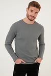 Buratti Pamuklu Bisiklet Yaka Normal Kalıp Basic 2'li Paket Erkek Sweat 5905073S2 Siyah-Açık Haki