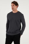 Buratti Pamuklu Bisiklet Yaka Normal Kalıp Basic Erkek Sweat 5905073 ANTRASİT