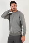 Buratti Pamuklu Bisiklet Yaka Regular Fit Basic Erkek Sweat 5905521 AÇIK HAKİ