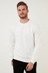 Buratti Pamuklu Bisiklet Yaka Slim Fit Erkek Sweat 5905033 EKRU