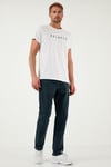 Buratti Pamuklu Comfort Fit Yüksek Bel Boru Paça Jeans Erkek Kot Pantolon 4411S81TEXAS MAVİ