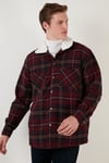 Buratti Pamuklu Ekoseli Regular Fit Kışlık Oduncu Erkek Ceket 606343717 BORDO