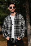 Buratti Pamuklu Ekoseli Slim Fit Düğmeli Yaka Erkek Gömlek CF23W114653 SİYAH