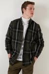 Buratti Pamuklu Ekoseli Slim Fit Düğmeli Yaka Erkek Gömlek CF23W114653 HAKİ