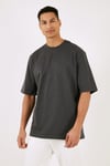 Buratti Pamuklu Oversize Bisiklet Yaka Basic Erkek T Shirt 5902365 ANTRASİT