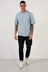 Buratti Pamuklu Oversize Bisiklet Yaka Basic Erkek T Shirt 5902365 AÇIK GRİ