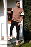 Buratti Pamuklu Oversize İçi Tüylü Yumuşak Şardonlu Erkek Sweat 5905298 SAFARİ