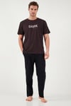 Buratti Pamuklu Regular Fit Baskılı Erkek Pijama Takımı 6096160 MÜRDÜM