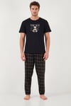 Buratti Pamuklu Regular Fit Baskılı Erkek Pijama Takımı 6096165 SİYAH