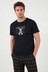 Buratti Pamuklu Regular Fit Baskılı Erkek Pijama Takımı 6096165 SİYAH