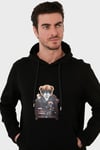 Buratti  Pamuklu Regular Fit  Baskılı Kanguru Cepli Kapüşonlu Erkek Sweat 6141005B SİYAH