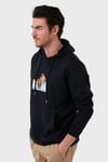 Buratti Pamuklu Regular Fit Baskılı Kanguru Cepli Kapüşonlu Erkek Sweat 6141004B LACİVERT