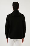 Buratti  Pamuklu Regular Fit  Baskılı Kanguru Cepli Kapüşonlu Erkek Sweat 6141005B SİYAH