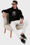 Buratti  Pamuklu Regular Fit  Baskılı Kanguru Cepli Kapüşonlu Erkek Sweat 6141005B SİYAH