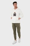 Buratti  Pamuklu Regular Fit  Baskılı Kanguru Cepli Kapüşonlu Erkek Sweat 6141005B EKRU