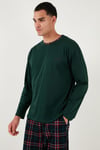 Buratti Pamuklu Regular Fit Bisiklet Yaka Ekoseli Erkek Pijama Takımı 6574001 YEŞİL