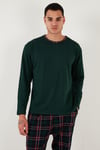 Buratti Pamuklu Regular Fit Bisiklet Yaka Ekoseli Erkek Pijama Takımı 6574001 YEŞİL