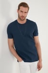 Buratti Pamuklu Regular Fit Bisiklet Yaka Basic Erkek T Shirt 5902387 İNDİGO