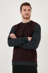 Buratti Pamuklu Regular Fit Bisiklet Yaka Erkek Sweat 5905041 BORDO