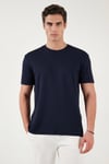 Buratti Pamuklu Regular Fit Bisiklet Yaka Erkek T Shirt 5904063 İNDİGO
