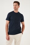 Buratti Pamuklu Regular Fit Bisiklet Yaka Basic Erkek T Shirt 59020201 İNDİGO