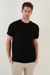 Buratti Pamuklu Regular Fit Bisiklet Yaka Basic Erkek T Shirt 5902387 SİYAH