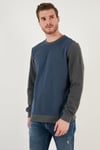 Buratti Pamuklu Regular Fit Bisiklet Yaka Erkek Sweat 5905041 GRİ MELANJ
