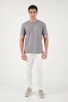 Buratti Pamuklu Regular Fit Çizgili Bisiklet Yaka Erkek T Shirt 5904030 AÇIK HAKİ
