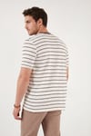 Buratti Pamuklu Regular Fit Çizgili Bisiklet Yaka Erkek T Shirt 5904039 KAHVE
