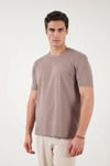 Buratti Pamuklu Regular Fit Çizgili Bisiklet Yaka Erkek T Shirt 5904030 KAHVE