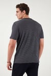 Buratti Pamuklu Regular Fit Çizgili Bisiklet Yaka Erkek T Shirt 5904030 LACİVERT