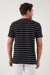 Buratti Pamuklu Regular Fit Çizgili Bisiklet Yaka Erkek T Shirt 5904039 SİYAH