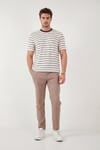 Buratti Pamuklu Regular Fit Çizgili Bisiklet Yaka Erkek T Shirt 5904039 KAHVE