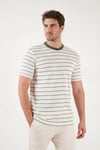 Buratti Pamuklu Regular Fit Çizgili Bisiklet Yaka Erkek T Shirt 5904039 NEFTİ