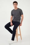 Buratti Pamuklu Regular Fit Çizgili Bisiklet Yaka Erkek T Shirt 5904030 LACİVERT