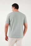 Buratti Pamuklu Regular Fit Çizgili Bisiklet Yaka Erkek T Shirt 5904030 ELMA YEŞİLİ