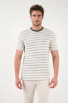Buratti Pamuklu Regular Fit Çizgili Bisiklet Yaka Erkek T Shirt 5904039 NEFTİ
