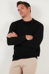 Buratti Pamuklu Regular Fit Düğmeli Polo Yaka Erkek Sweat 5905739 SİYAH