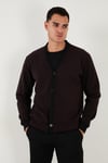 Buratti Pamuklu Regular Fit Düğmeli V Yaka 2'li Paket Erkek Hırka 456205S2 BORDO-KAHVE